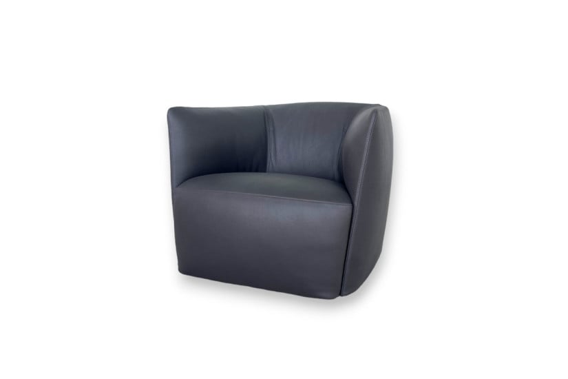 Santa Monica Anthracite Leather Armchair (Expo Offer) Poliform - 7