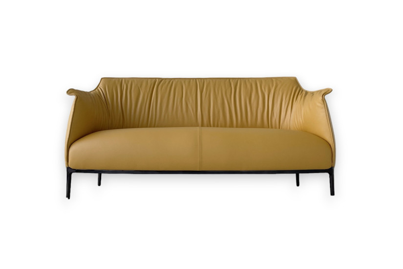 Archibald Yellow Leather Sofa  - 8