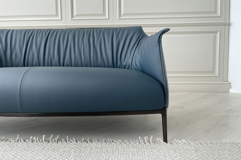 Archibald Sofa in powder blue leather (Expo Offer) - Poltrona Frau